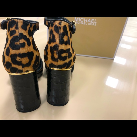 Michael Michael Kors Amal Platform Sandal calf hair leopard - Picture 3 of 7